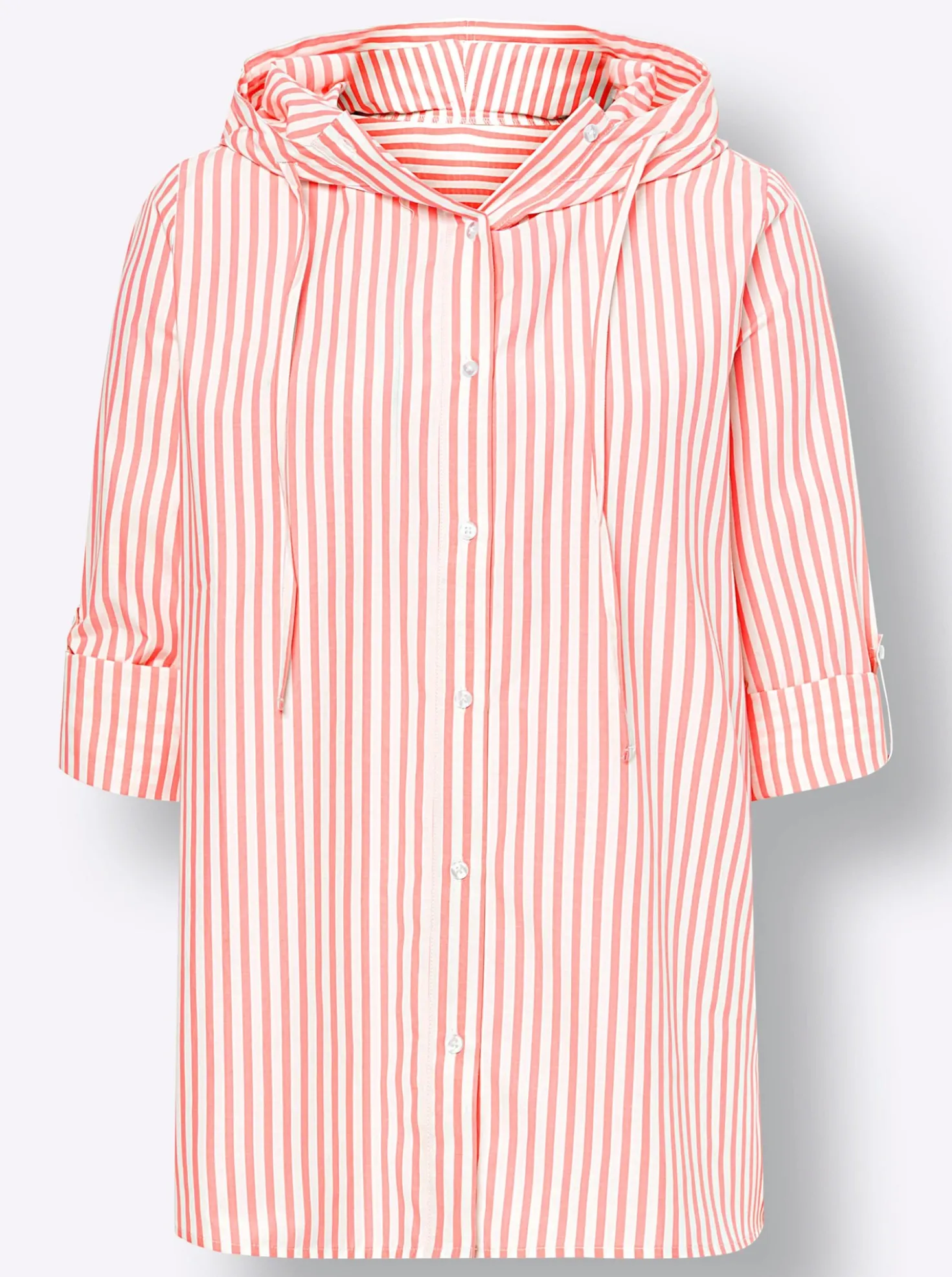 Gestreifte Bluse mit Kapuze