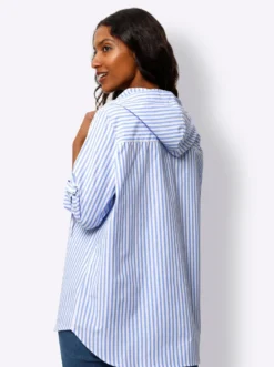 Gestreifte Bluse mit Kapuze