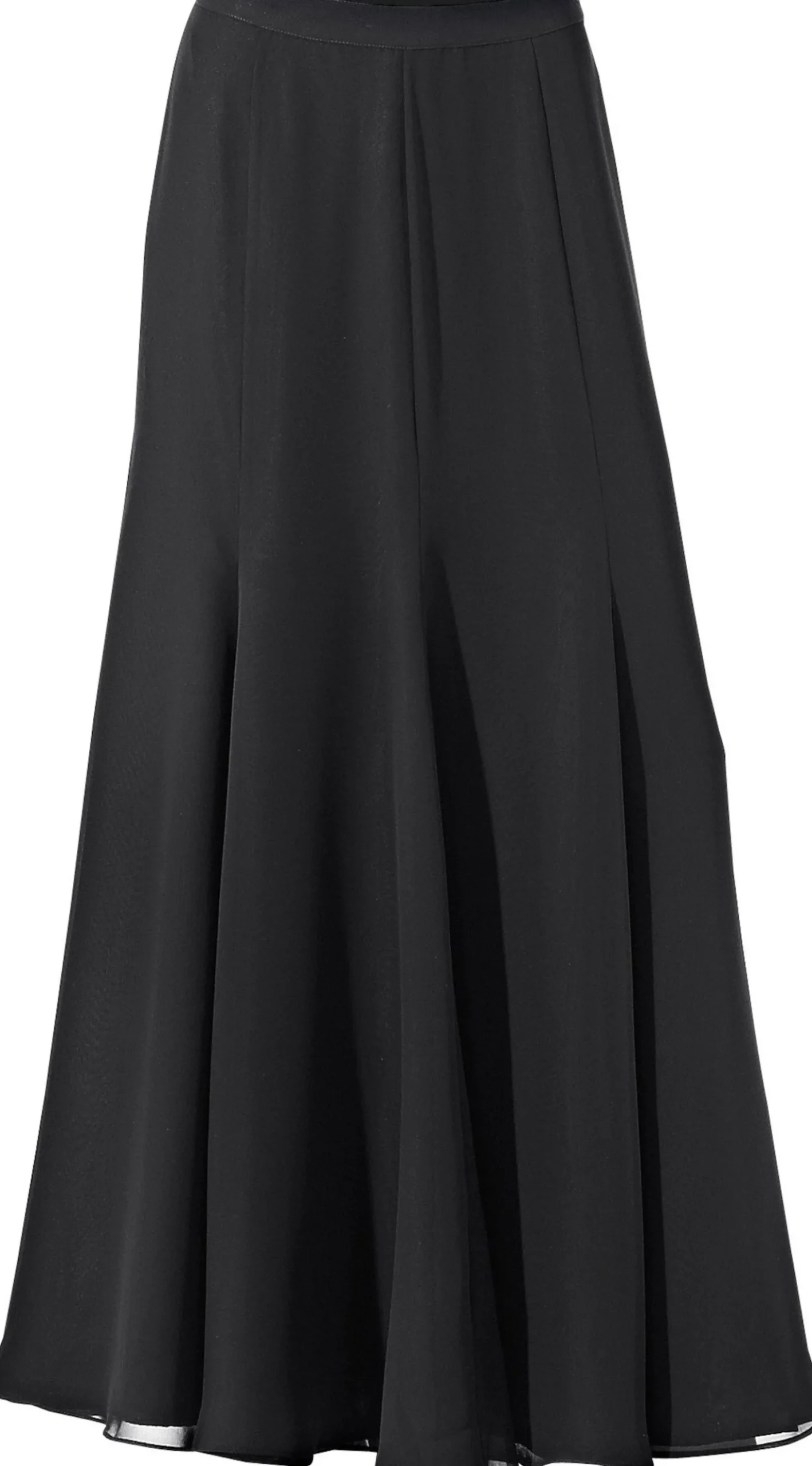 Godetrock aus transparentem Chiffon
