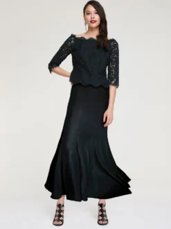 Godetrock aus transparentem Chiffon