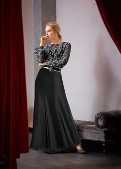 Godetrock aus transparentem Chiffon