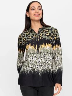 Hemdbluse im Animal-Dessin