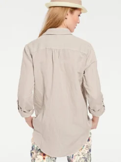 Hemdbluse im Baumwoll-Leinen-Mix