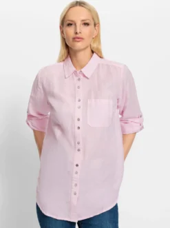 Hemdbluse im Baumwoll-Leinen-Mix