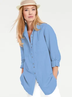 Hemdbluse im Baumwoll-Leinen-Mix