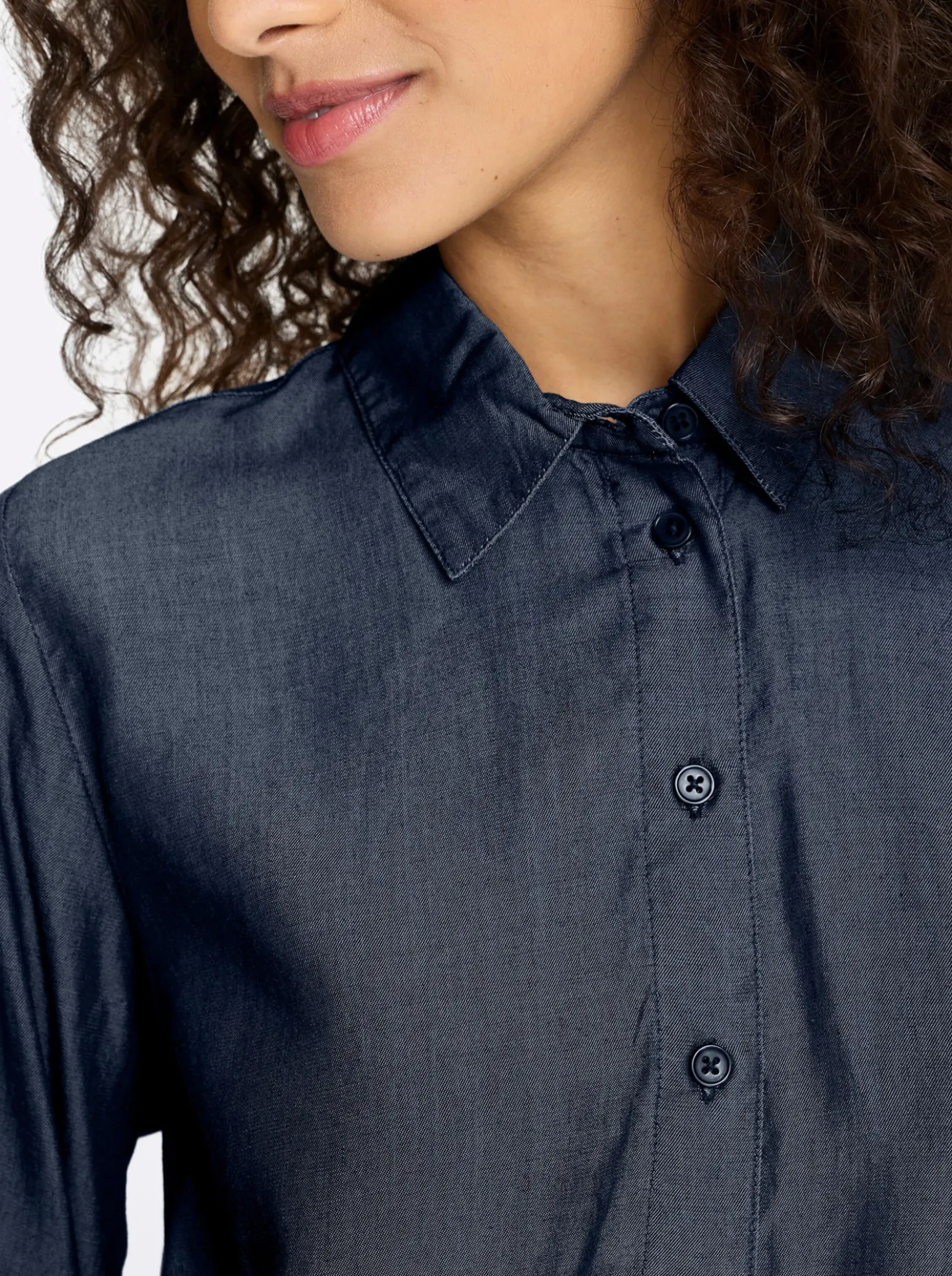 Hemdbluse in Jeans-Optik
