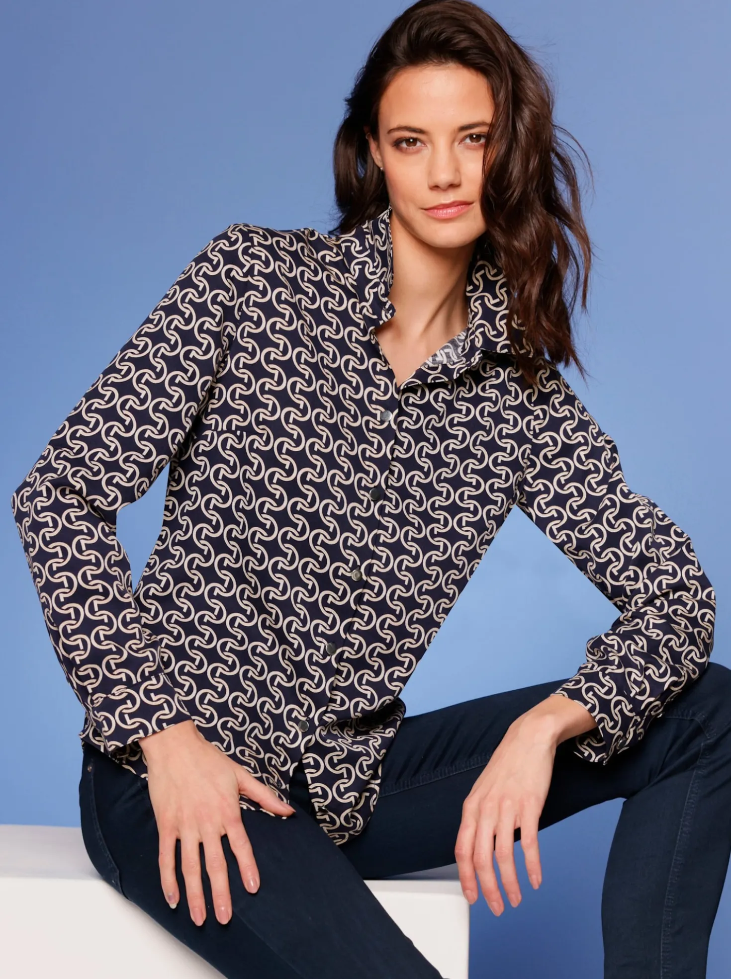 Hemdbluse in Lyocell-Qualität