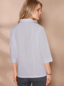 Hemdbluse mit 3/4-Ärmeln