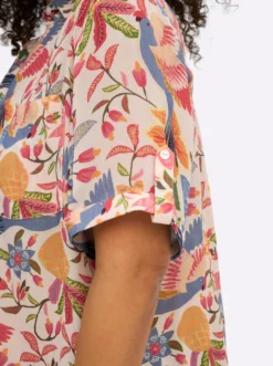 Hemdbluse mit tropischem Print