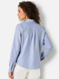 Hemdbluse mit unifarbenen Einsätzen