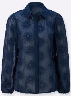 Hemdbluse mit weiten Ärmeln