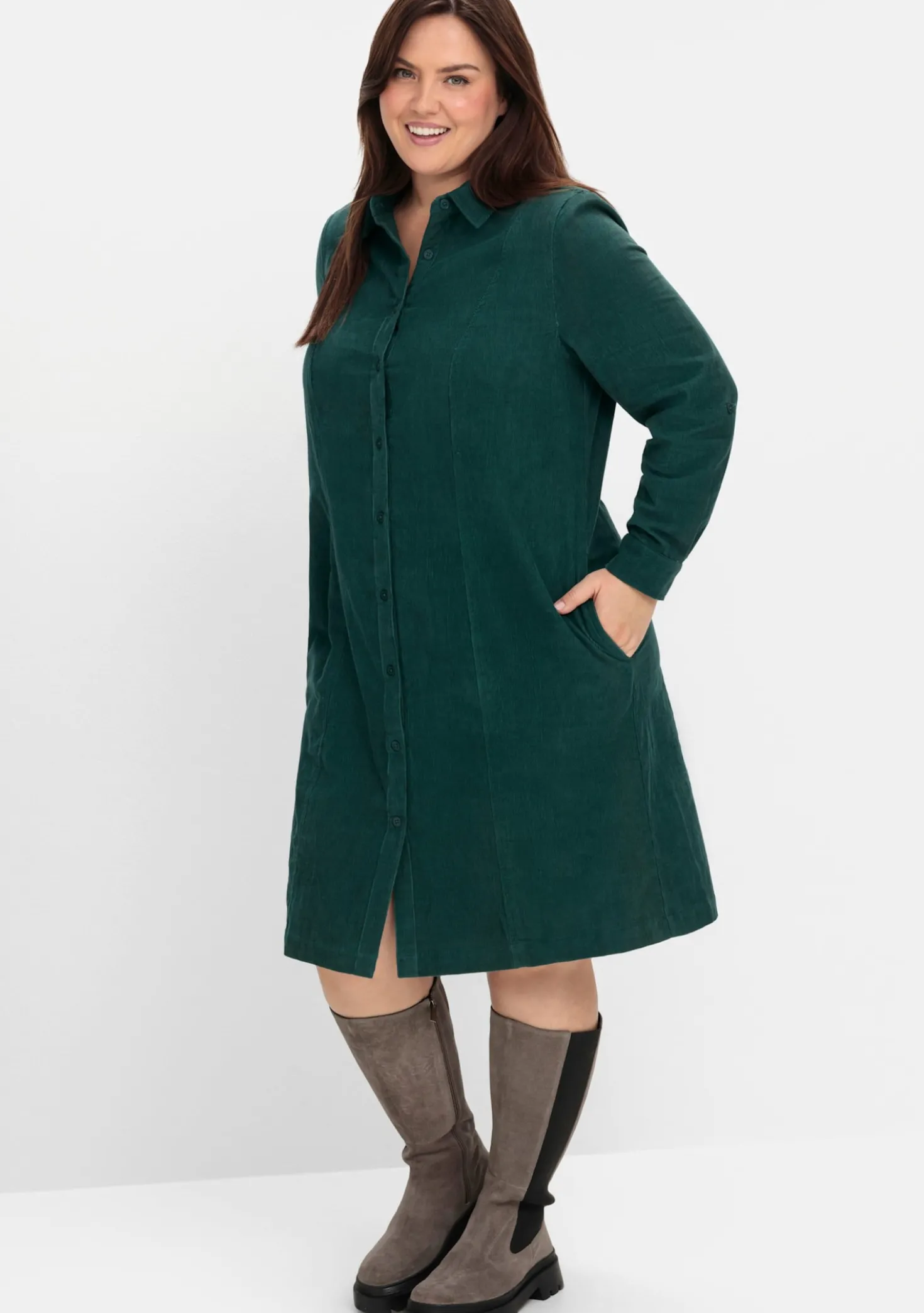 Hemdblusenkleid aus weichem Cord