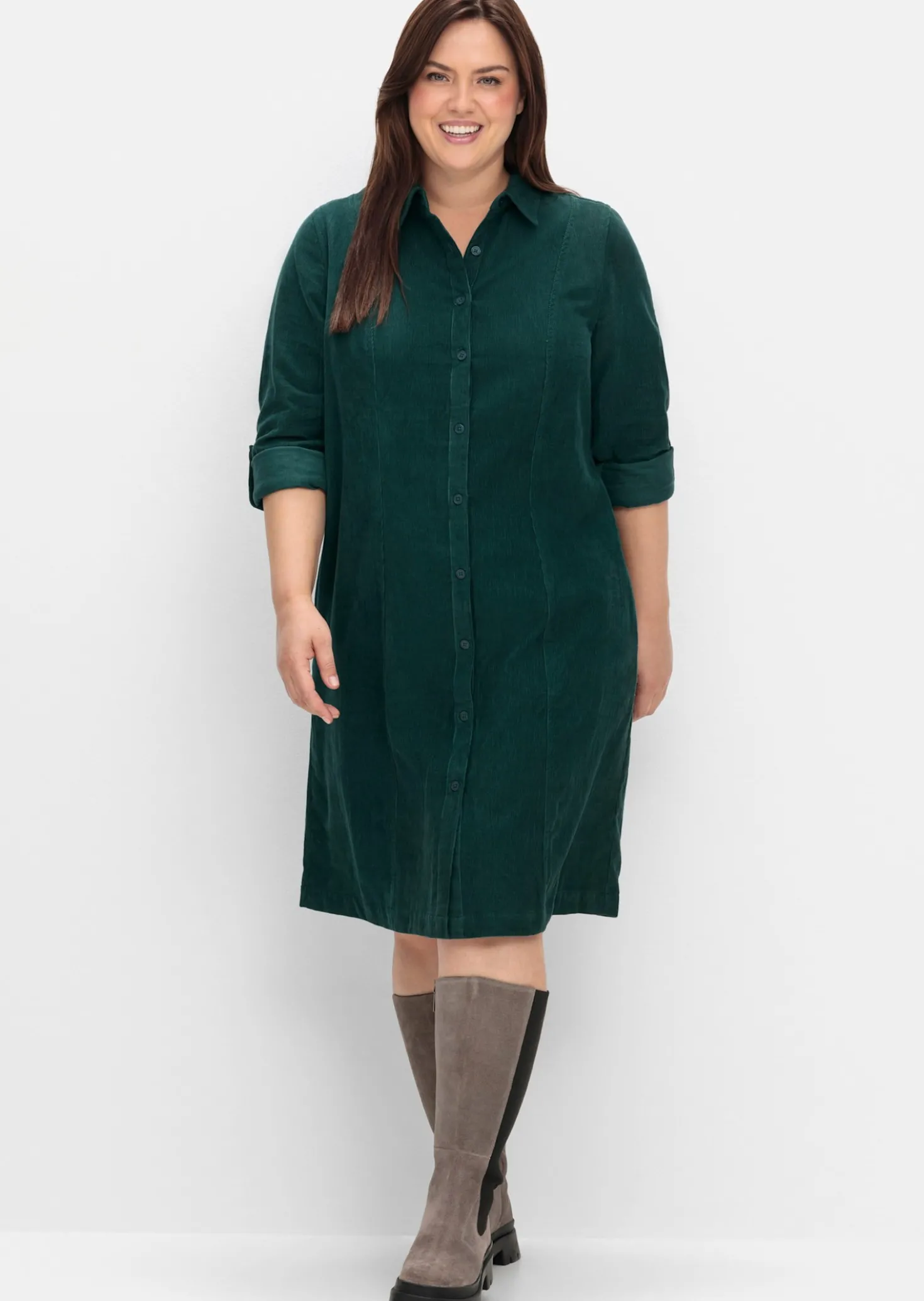 Hemdblusenkleid aus weichem Cord