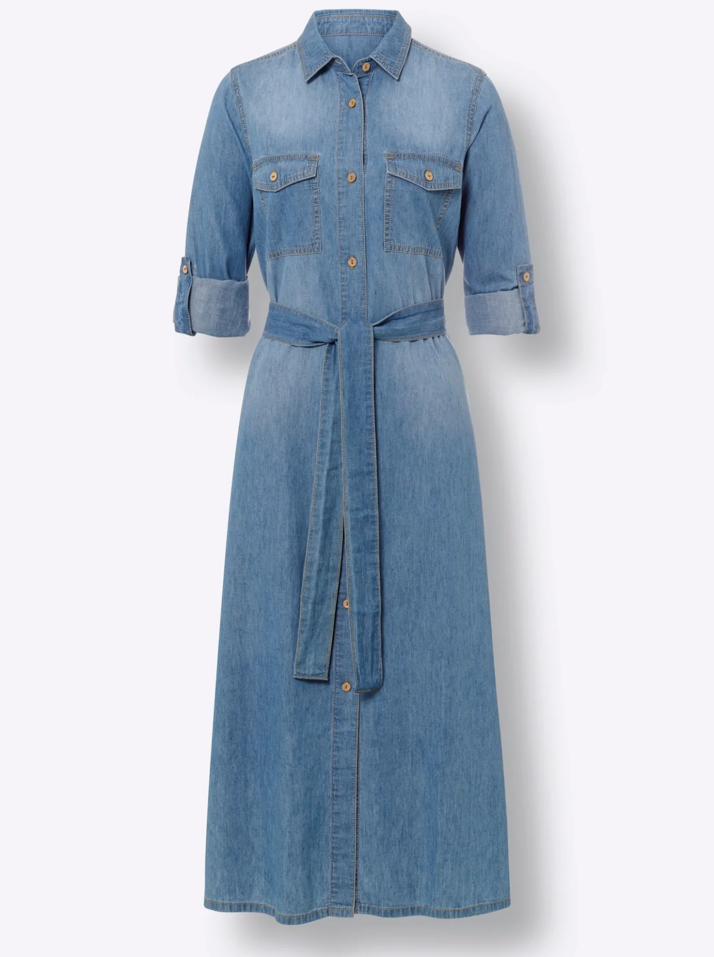 Hemdblusenkleid mit variabler Armlänge