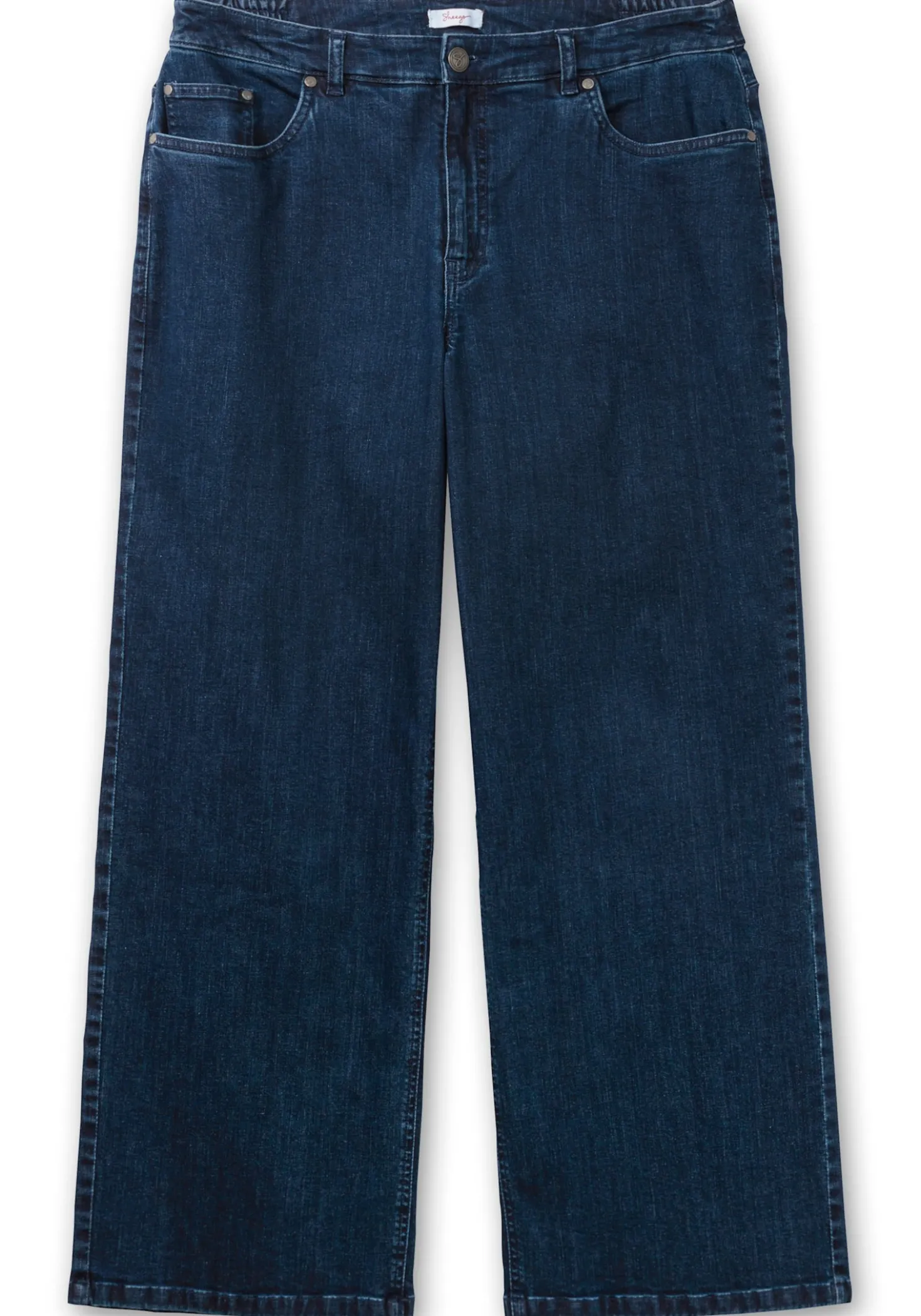 High-waist-Jeans mit durchgehend weitem Bein