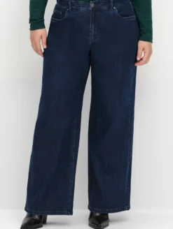 High-waist-Jeans mit durchgehend weitem Bein