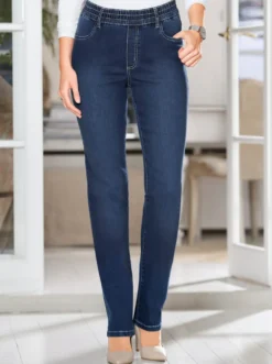 High-waist-Jeans mit hohem Rundum-Dehnbund