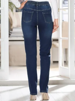 High-waist-Jeans mit hohem Rundum-Dehnbund