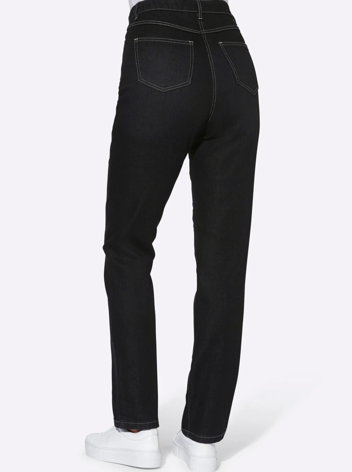 High-waist-Jeans mit innenliegendem Dehnbund