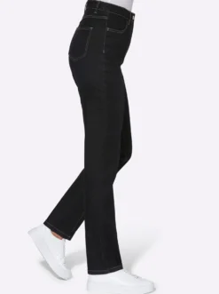 High-waist-Jeans mit innenliegendem Dehnbund