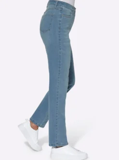High-waist-Jeans mit innenliegendem Dehnbund