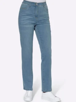 High-waist-Jeans mit innenliegendem Dehnbund