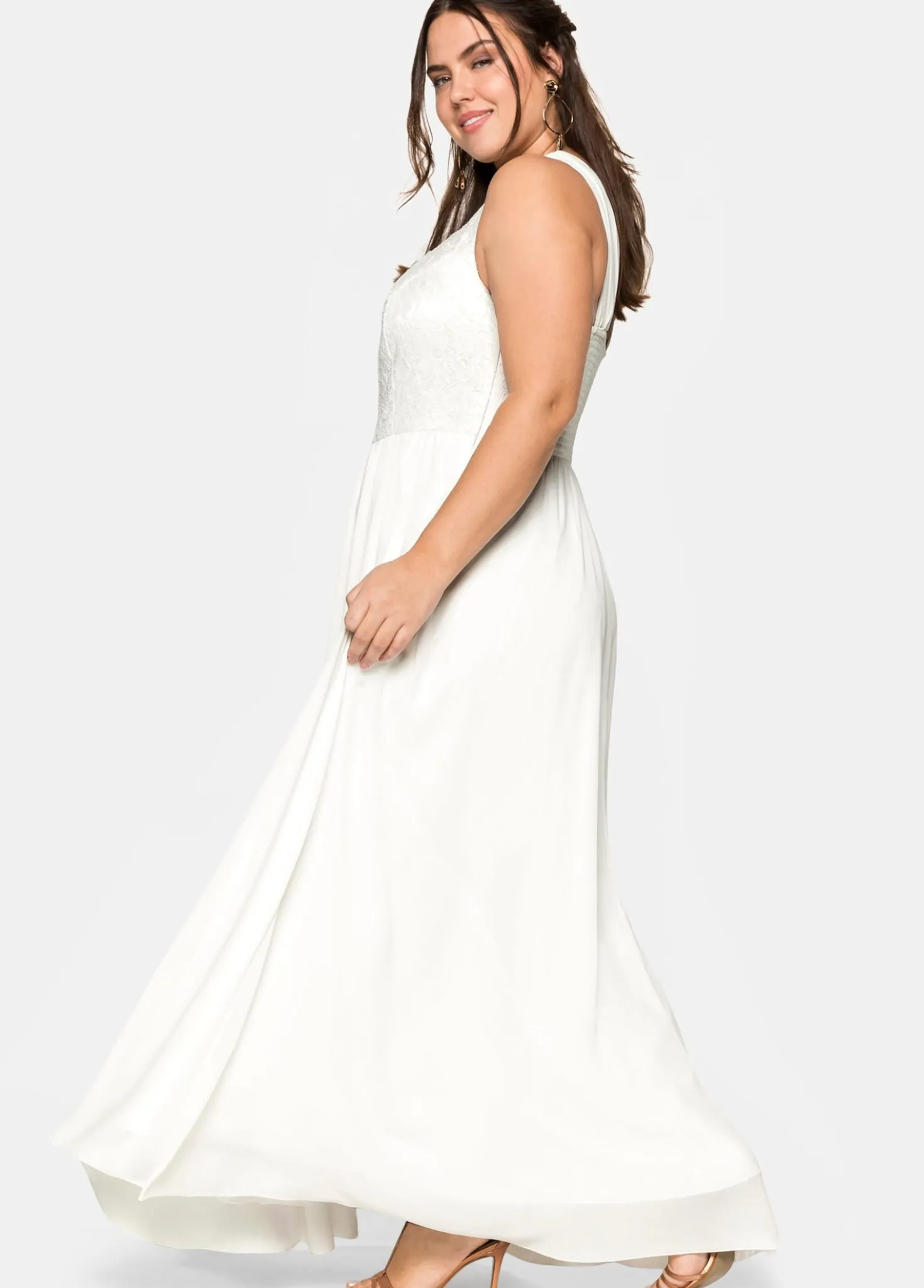 Hochzeitskleid mit Spitze und Pailletten