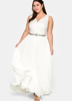 Hochzeitskleid mit Spitze und Pailletten