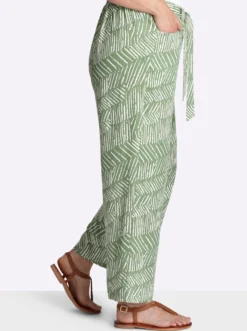 7/8-Hose mit Alloverprint und Bindegürtel