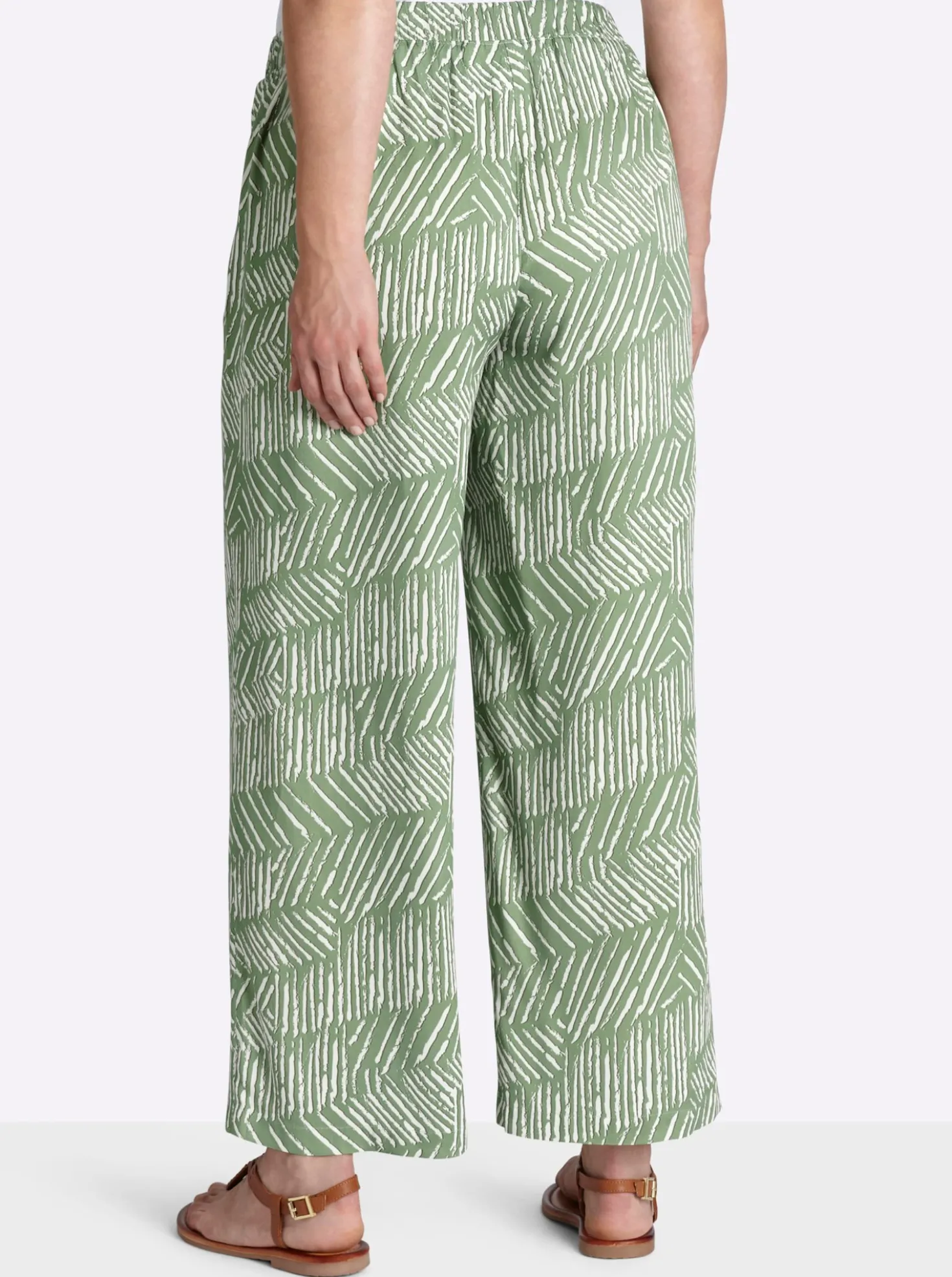 7/8-Hose mit Alloverprint und Bindegürtel