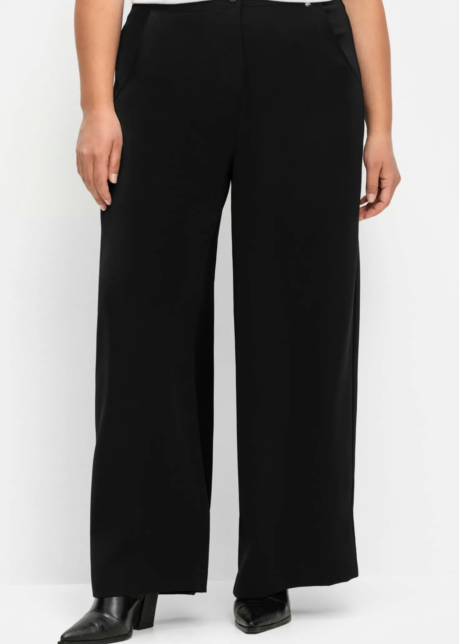 Hose mit High-Waist-Bund und weitem Bein