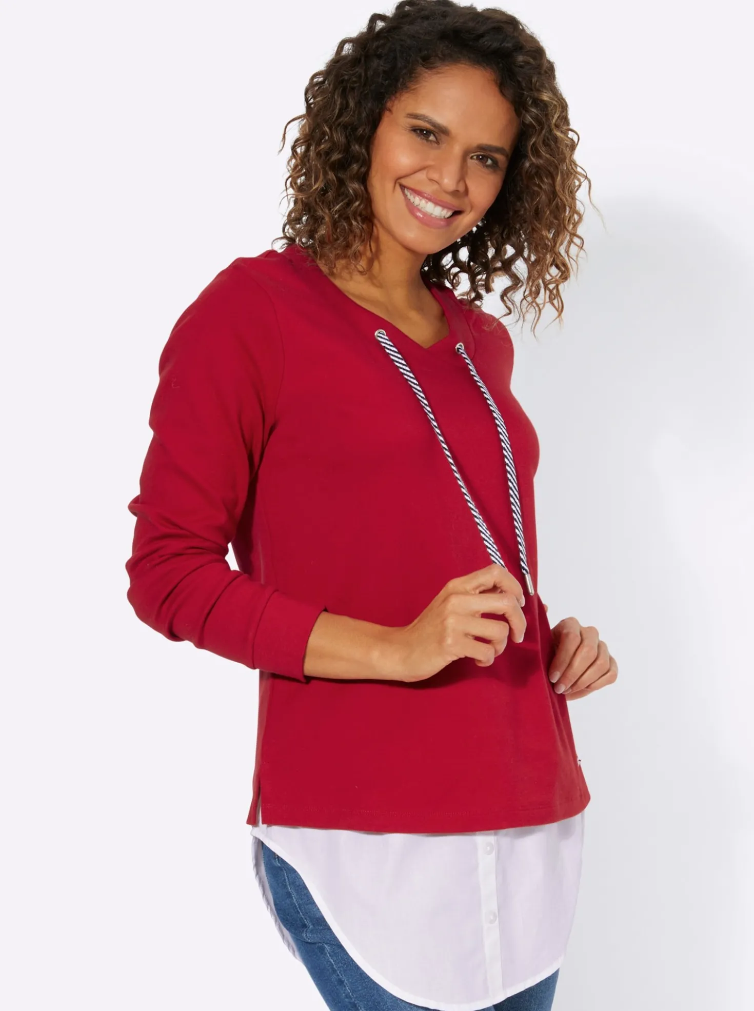 2-in-1-Shirt mit Blusensaum