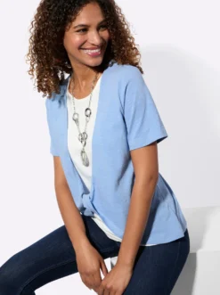 2-in-1-Shirt mit Knoten-Detail