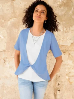 2-in-1-Shirt mit Knoten-Detail