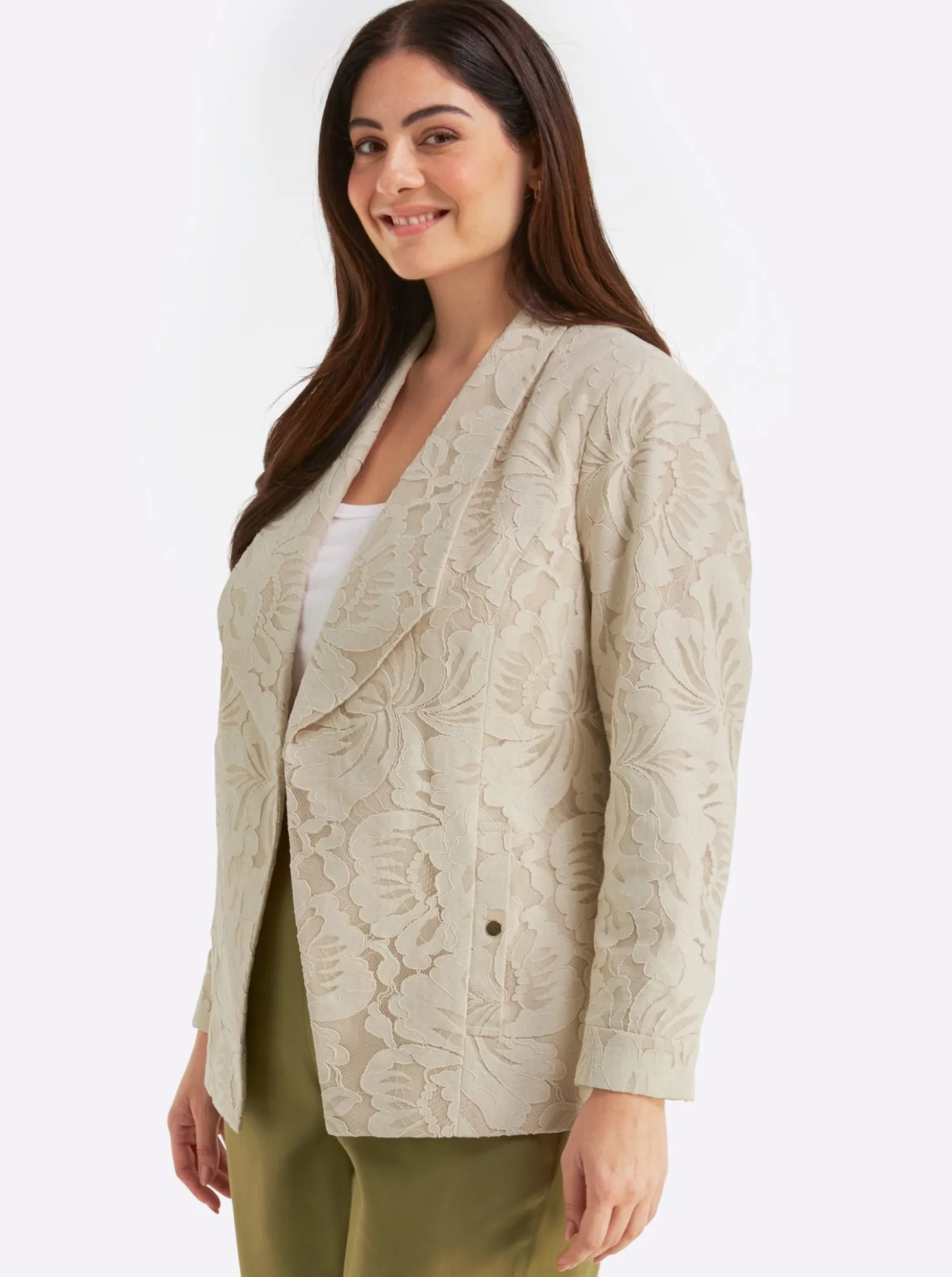 Jacke in offener Form
