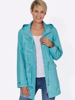 Jacke mit regulierbarer Kapuze und Taille