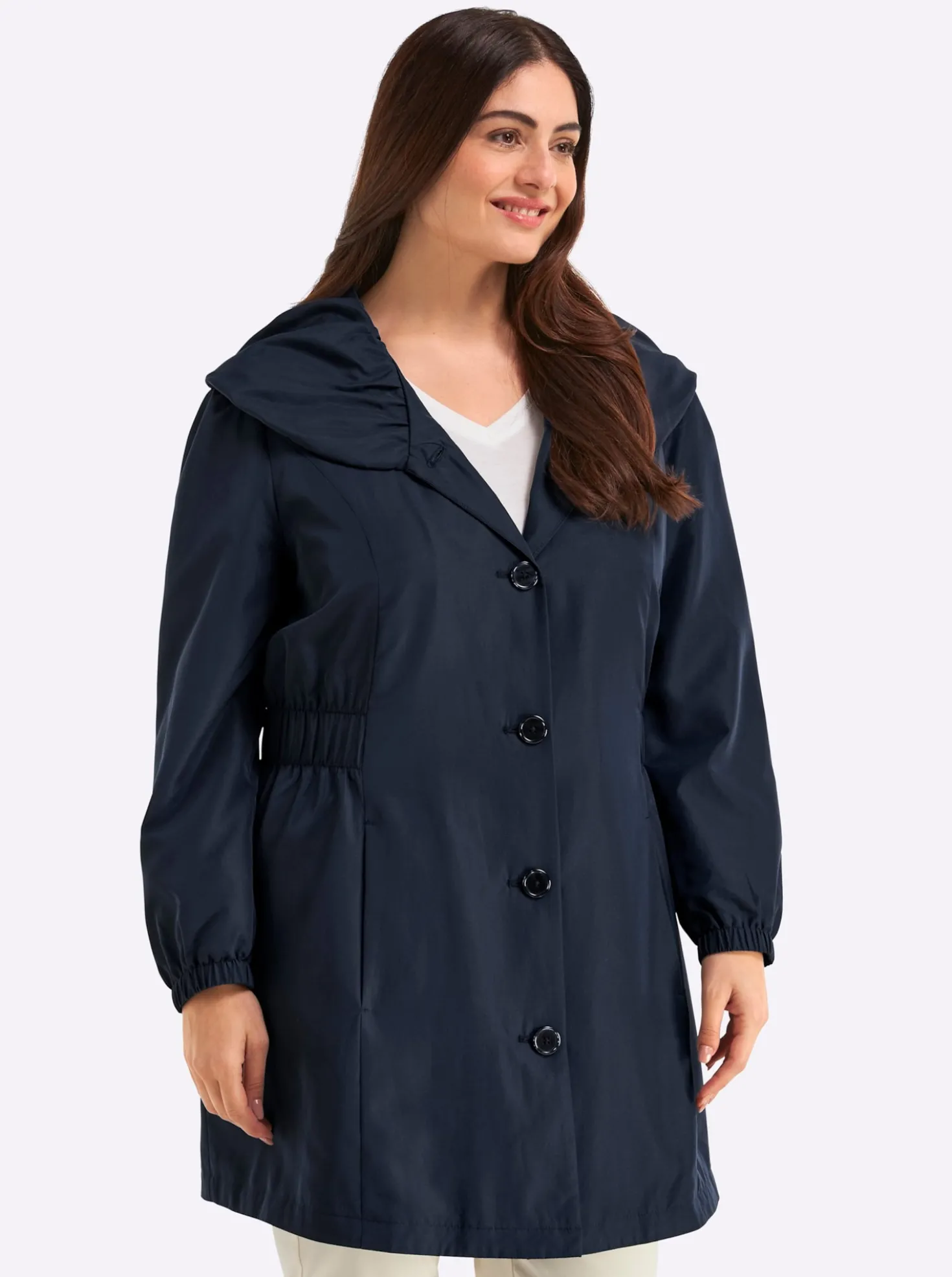 Jacke mit voluminösem Kragen