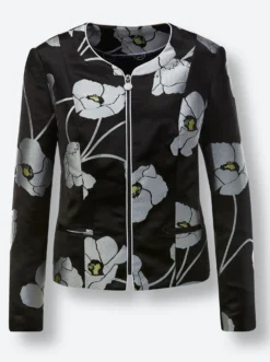 Jacquardblazer mit bedrucktem Futter
