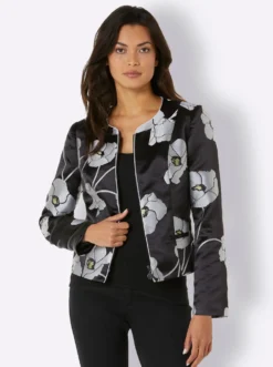 Jacquardblazer mit bedrucktem Futter