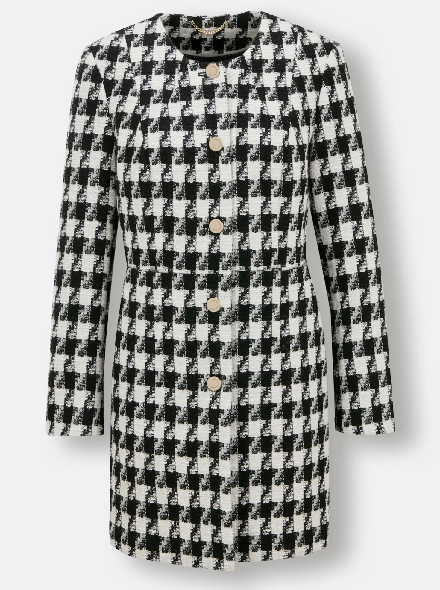 Jacquardblazer mit 40% Wolle