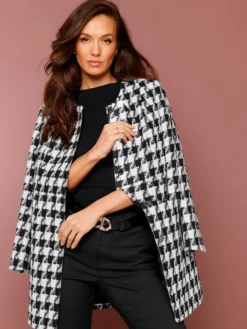 Jacquardblazer mit 40% Wolle