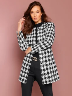 Jacquardblazer mit 40% Wolle