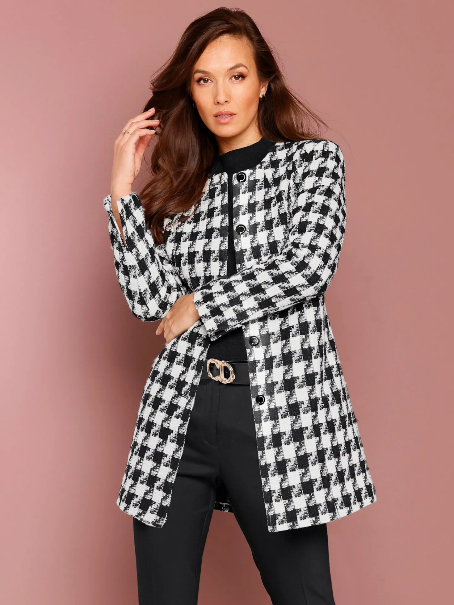 Jacquardblazer mit 40% Wolle