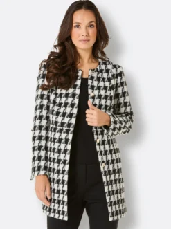 Jacquardblazer mit 40% Wolle