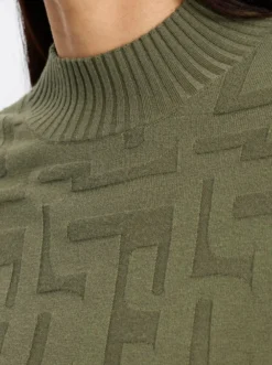 Jacquardpullover in 3-D-Optik gemustert