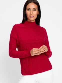 Jacquardpullover in 3-D-Optik gemustert