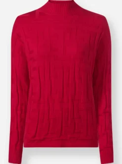 Jacquardpullover in 3-D-Optik gemustert