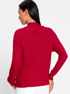 Jacquardpullover in 3-D-Optik gemustert