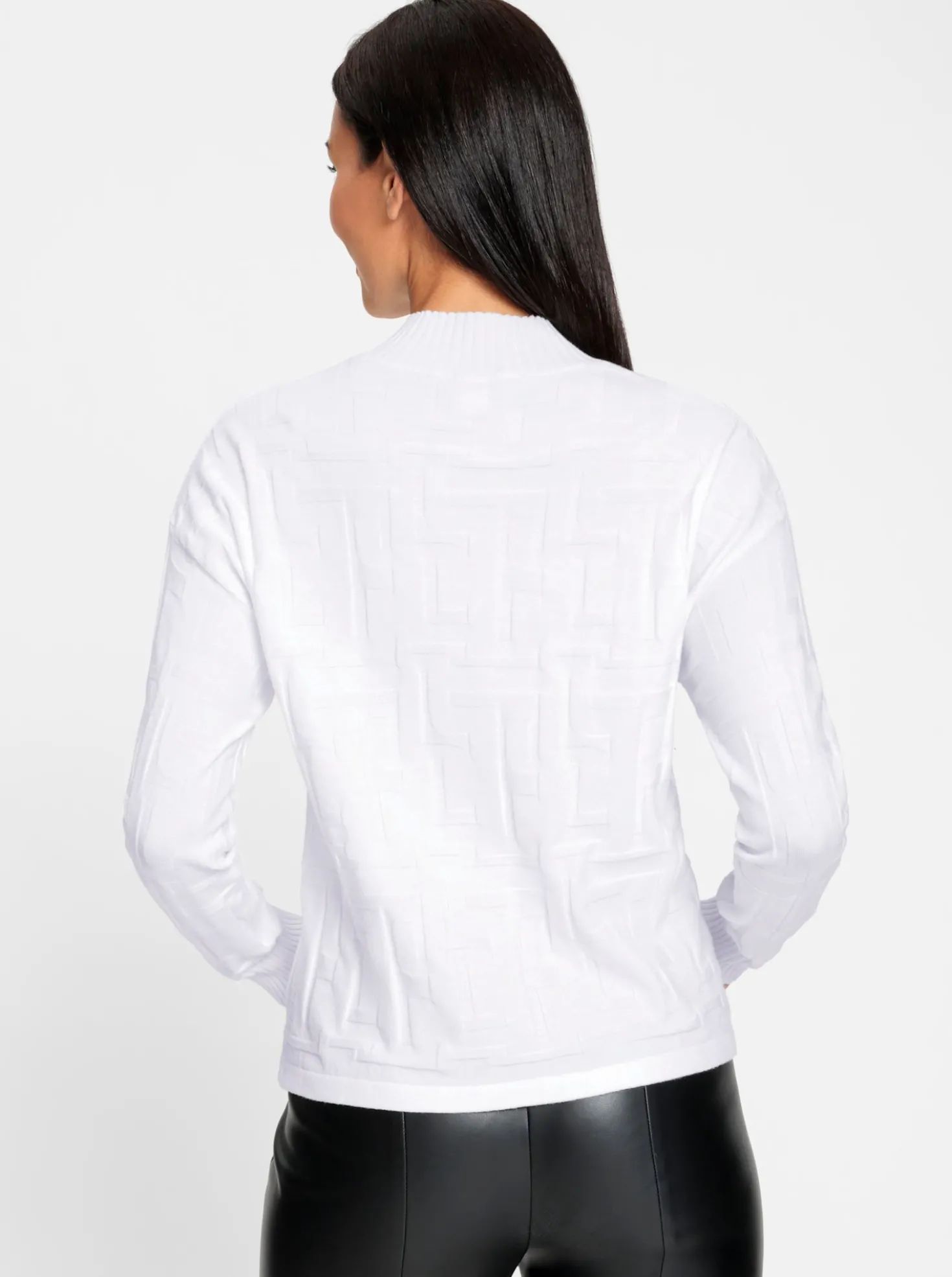 Jacquardpullover in 3-D-Optik gemustert