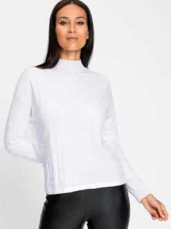 Jacquardpullover in 3-D-Optik gemustert